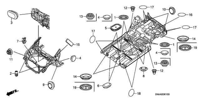 2009 Honda Civic Grommet (Front) Diagram