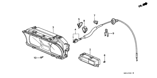 1990 Honda CRX Clip, Cable Diagram for 90684-SH3-023