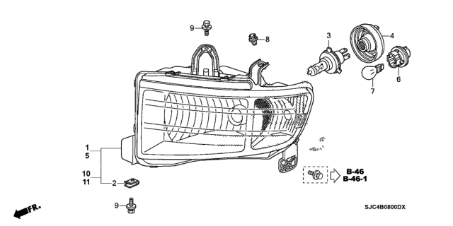 2010 Honda Ridgeline Headlight Diagram