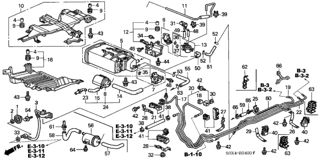 2001 Honda Odyssey Canister Assembly Diagram for 17011-S0X-A50