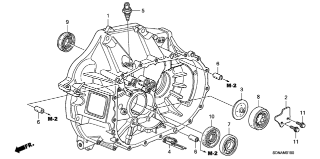 2007 Honda Accord MT Clutch Case (L4) Diagram