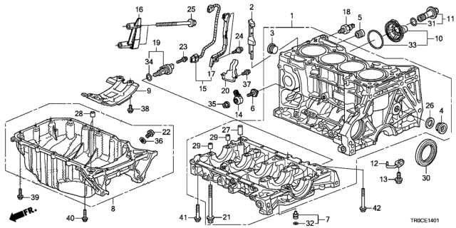 2014 Honda Civic Cylinder Block - Oil Pan (2.4L) Diagram