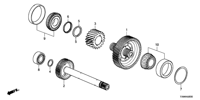 2021 Honda Insight AT Countershaft - Generator Shaft Diagram