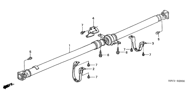 2004 Honda Pilot Shaft Assembly, Propeller Diagram for 40100-S3V-A03