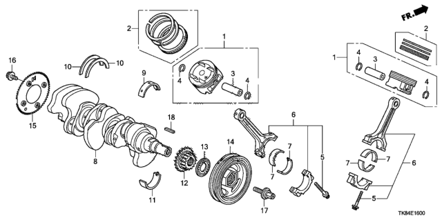 2011 Honda Odyssey Crankshaft - Piston Diagram