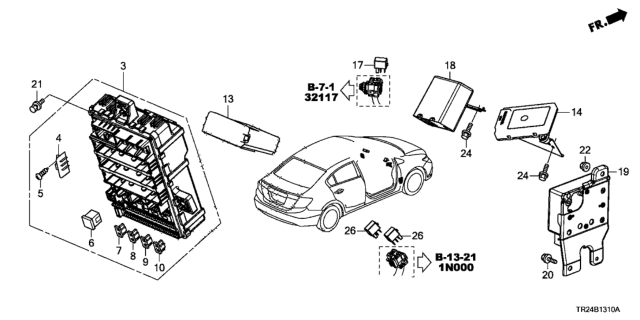 2012 Honda Civic Control Unit Diagram for 39850-TR0-A02