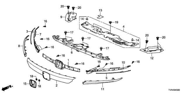 2019 Honda Accord Front Grille Diagram