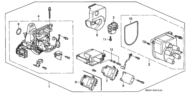 1994 Honda Civic Distributor (TEC) Diagram