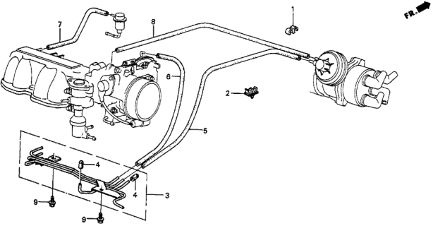 1985 Honda CRX Fuel Tubing (PGM-FI) Diagram