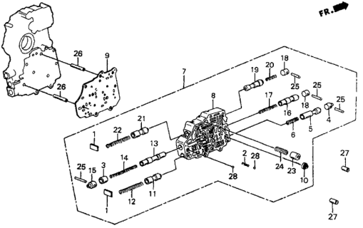 1986 Honda CRX 4AT Secondary Body Diagram