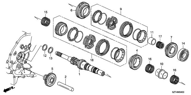 2012 Honda CR-Z MT Mainshaft Diagram