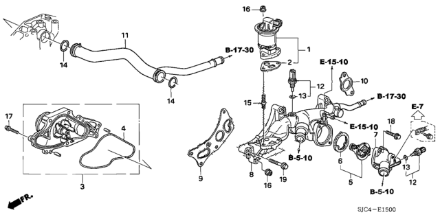 2007 Honda Ridgeline Water Pump - Sensor Diagram