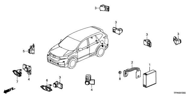 2020 Honda CR-V Hybrid Parking Sensor Diagram