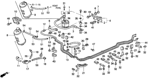 1993 Honda Prelude Fuel Pipe Diagram