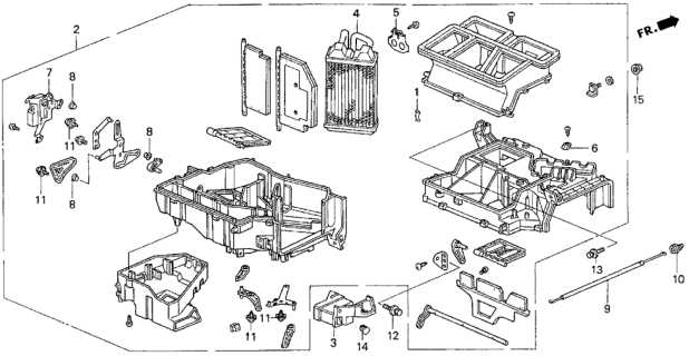 1998 Honda Odyssey 5 Door LX (6 SEATS) KA 4AT Heater Unit Diagram