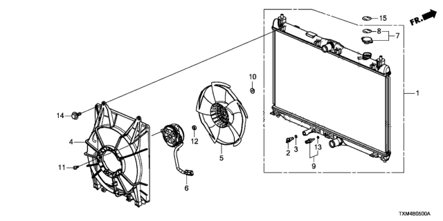 2020 Honda Insight Fan Complete, Cooling Diagram for 19020-6L2-A01