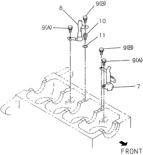 1994 Honda Passport 4 Door DX (4X2 4 CYLINDER) KA 5MT Engine Oil Piping Diagram