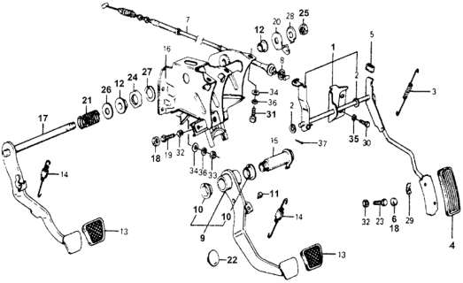 1977 Honda Accord Wire, Throttle Diagram for 17910-671-670