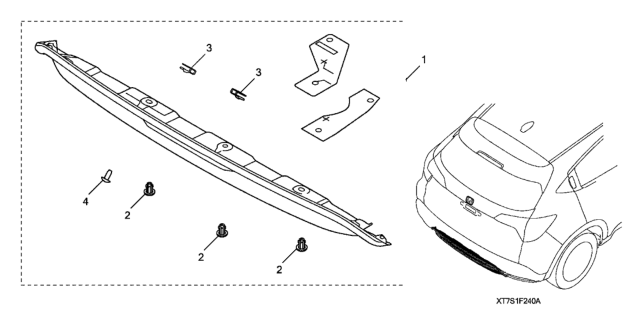 2016 Honda HR-V 5 Door EX (2WD) KA CVT Rear Lower Trim Diagram