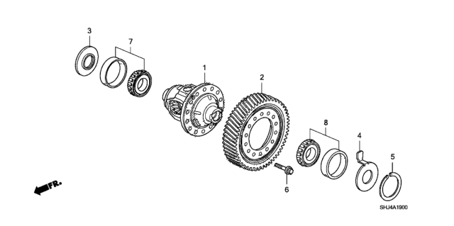 2009 Honda Odyssey AT Differential Diagram