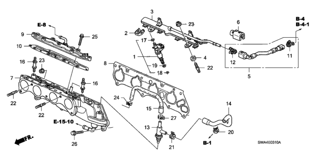 2009 Honda CR-V Pipe, Fuel Diagram for 16620-RAA-A01