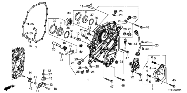 2012 Honda Civic AT Left Side Cover Diagram