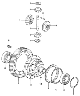 1982 Honda Civic 4 Door ** (1500) KA HMT AT Differential Gear Diagram