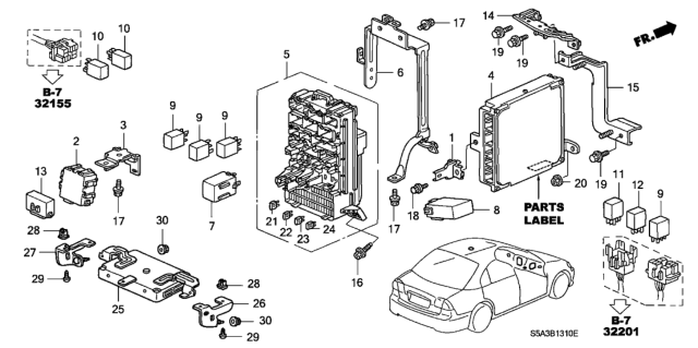 2001 Honda Civic Control Unit (Cabin) Diagram