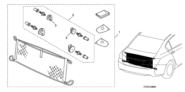 2014 Honda Accord Hybrid 4 Door HYBRID KA CVT Cargo Net Diagram