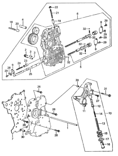 1982 Honda Civic AT Main Valve Body  - Regulatorvalve Diagram