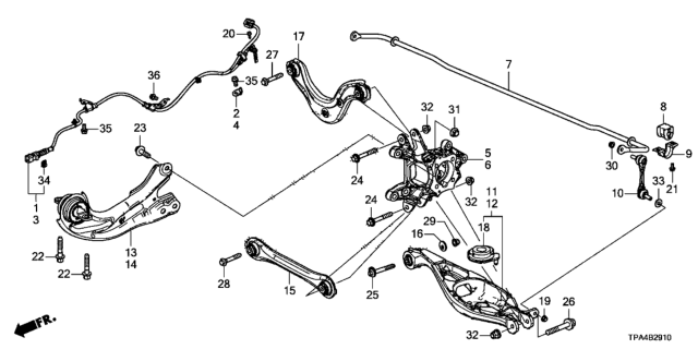 2021 Honda CR-V Hybrid Rear Lower Arm Diagram
