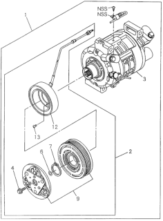 1995 Honda Passport Pulley, Magnet Clutch Diagram for 8-97079-275-0