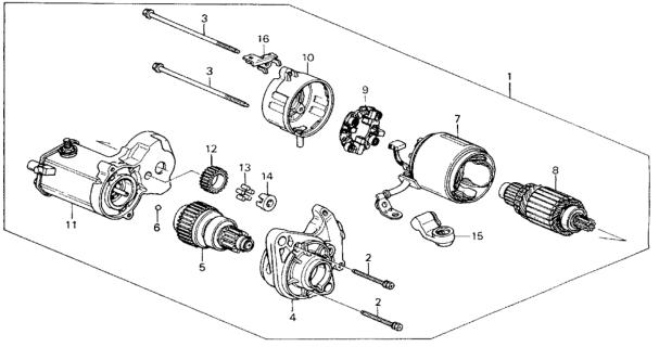 1990 Honda Civic Starter Motor (Denso) Diagram 2