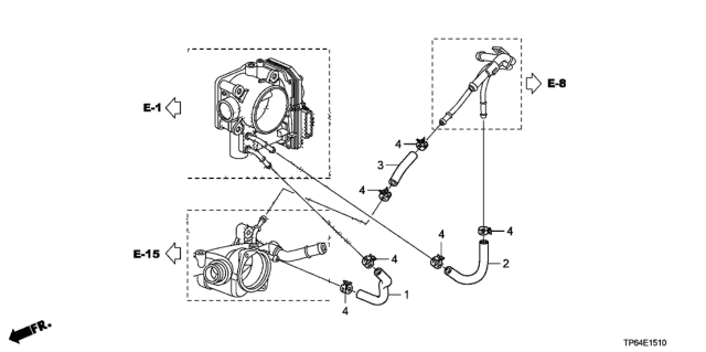 2011 Honda Crosstour 5 Door EXL (2WD) KA 5AT Water Hose (V6) Diagram