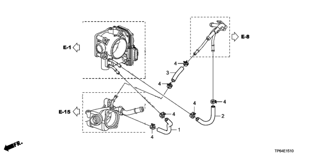 2010 Honda Crosstour Water Hose (V6) Diagram