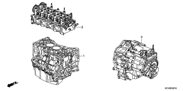 2011 Honda Element Engine Assy. - Transmission Assy. Diagram