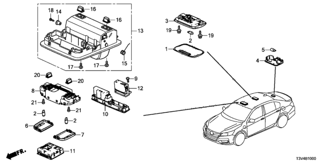 2014 Honda Accord Homelink, Navigation *NH882L* (PLATINUM GRAY) Diagram for 36650-T2A-A21ZA