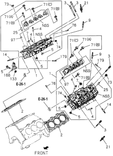 1997 Honda Passport Cylinder Head Assembly, Driver Side Diagram for 8-97186-702-0