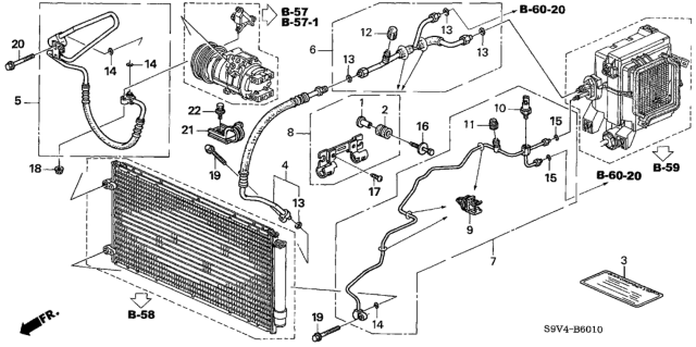 2007 Honda Pilot Pipe, Suction Diagram for 80321-S3V-A02