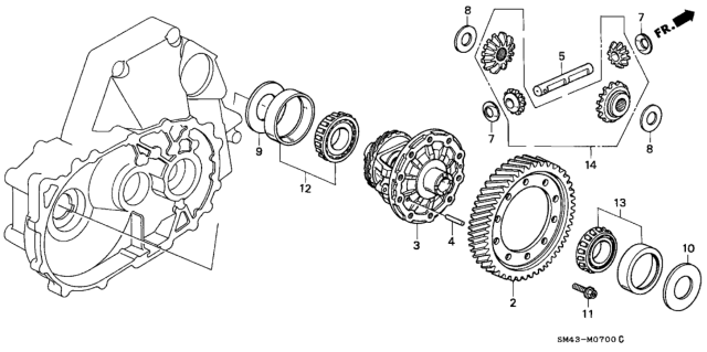 1993 Honda Accord 4 Door EX KA 5MT MT Differential Gear Diagram