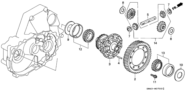 1991 Honda Accord MT Differential Gear Diagram