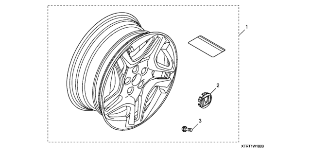 2020 Honda Clarity Plug-In Hybrid Alloy Wheel (18") Diagram