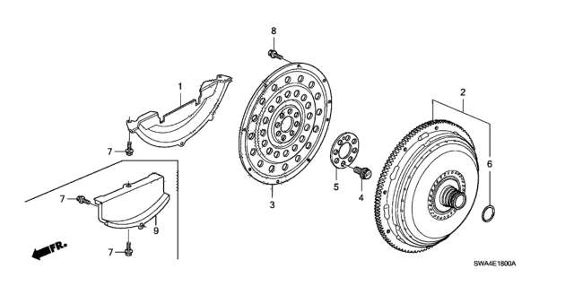 2008 Honda CR-V Cover, Torque Converter Case Diagram for 21351-RZA-000