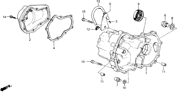 1989 Honda Accord 2 Door LXI KA 5MT MT Transmission Housing Diagram