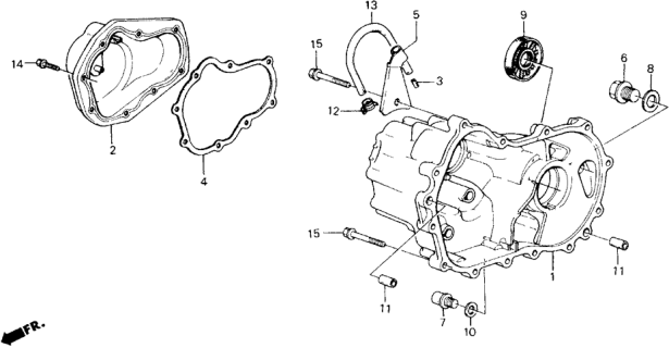 1988 Honda Accord Clamp, Breather Tube Diagram for 21399-PC8-000