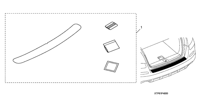 2013 Honda Crosstour 5 Door EXL (4WD) KA 6AT Rear Bumper Applique Diagram