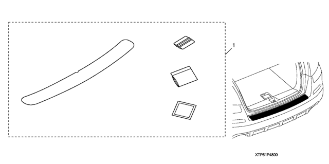 2014 Honda Crosstour Rear Bumper Applique Diagram