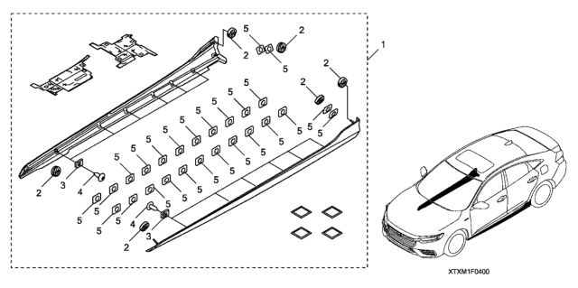 2021 Honda Insight Side Underbody Spoiler Diagram