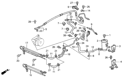 1997 Honda Accord P.S. Hoses - Pipes Diagram