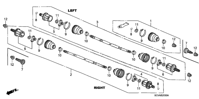 2008 Honda Element Rear Driveshaft Diagram